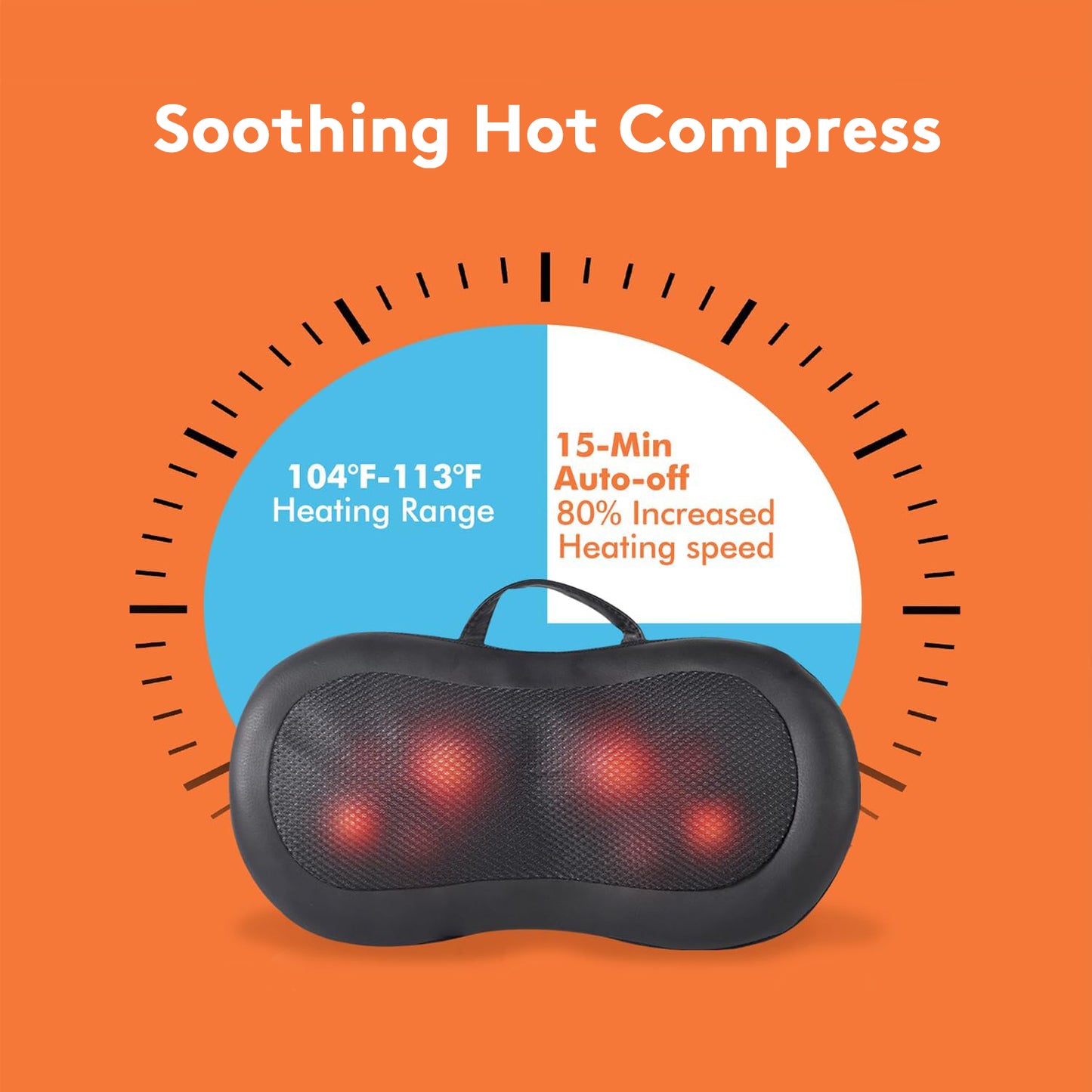 Cordless Neck and Back Massager, Shiatsu Back Massager with Heat, Deep Kneading Massage Pillow for Full Body,Ideal Gifts