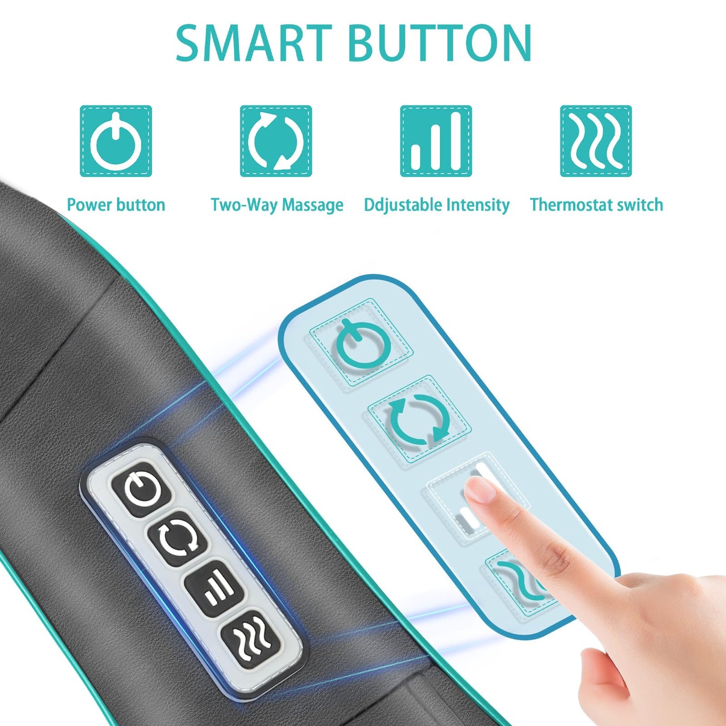 Neck Massager with Heat, Shiatsu Neck and Shoulder Massager for Men/Women, Office & Home & Car Use