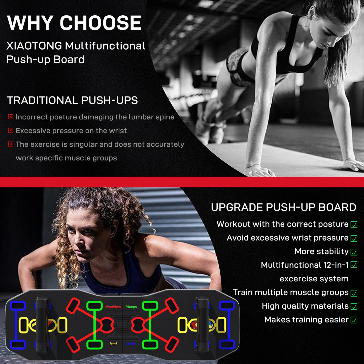 Push Up Board, Home Gym, Portable Exercise Equipment, Foldable Push-up Strength Training Stand, Chest Muscle Exercise Professional Equipment