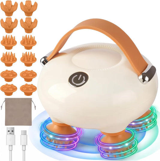 Portable Electric Scalp Massager, Rechargeable Handheld Head Massager