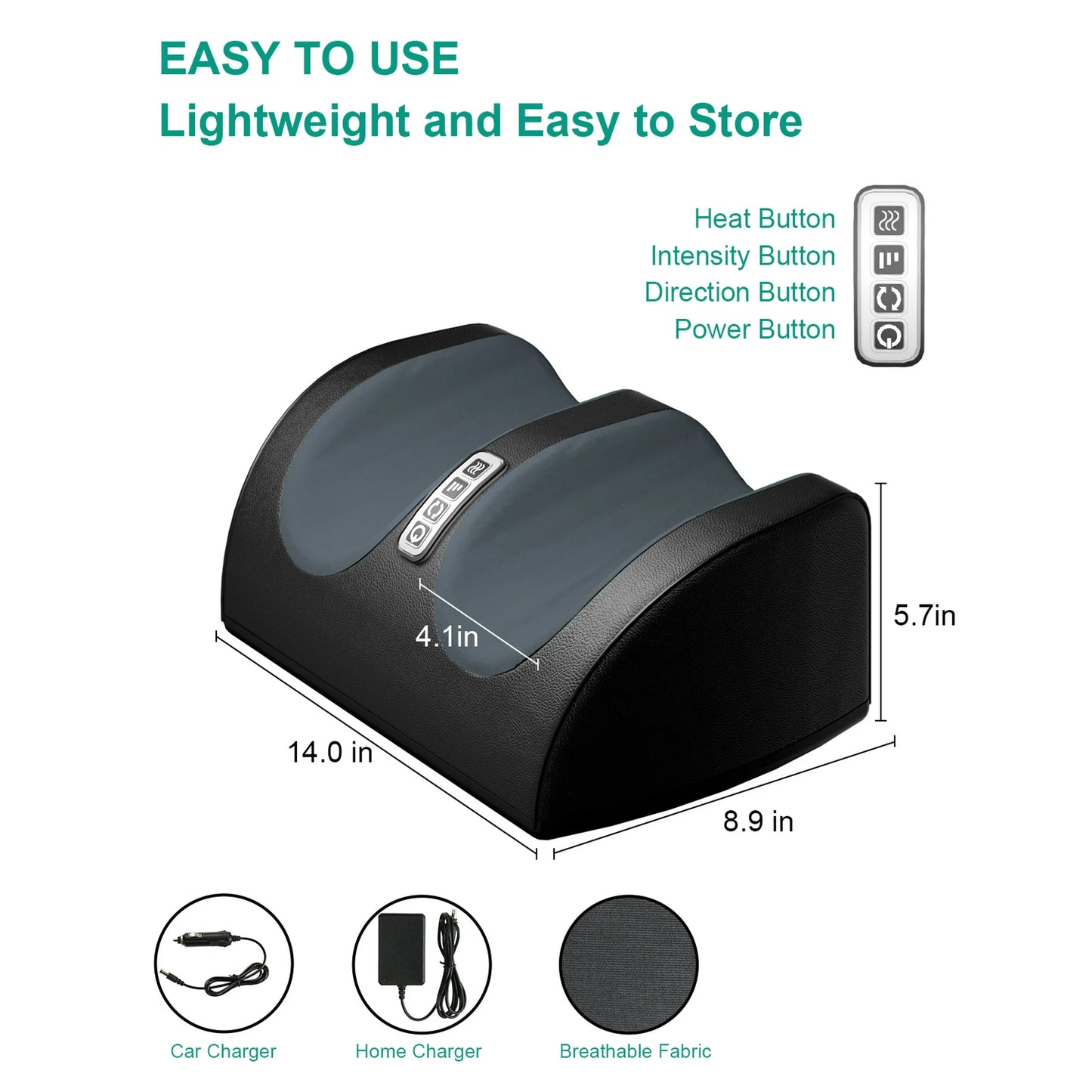 LAOBEN Shiatsu Foot Massager Machine with Heat, Foot and Calf Massager with Massage Roller, Deep Tissue Massager, Gifts for Women & Men