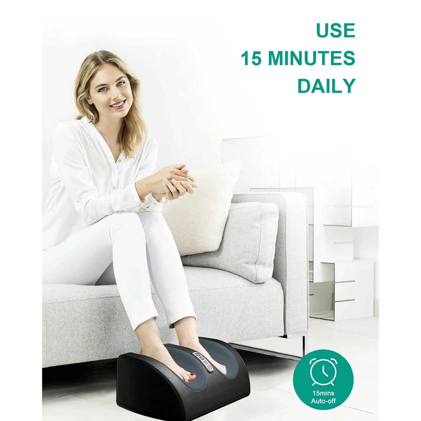 LAOBEN Shiatsu Foot Massager Machine with Heat, Foot and Calf Massager with Massage Roller, Deep Tissue Massager, Gifts for Women & Men