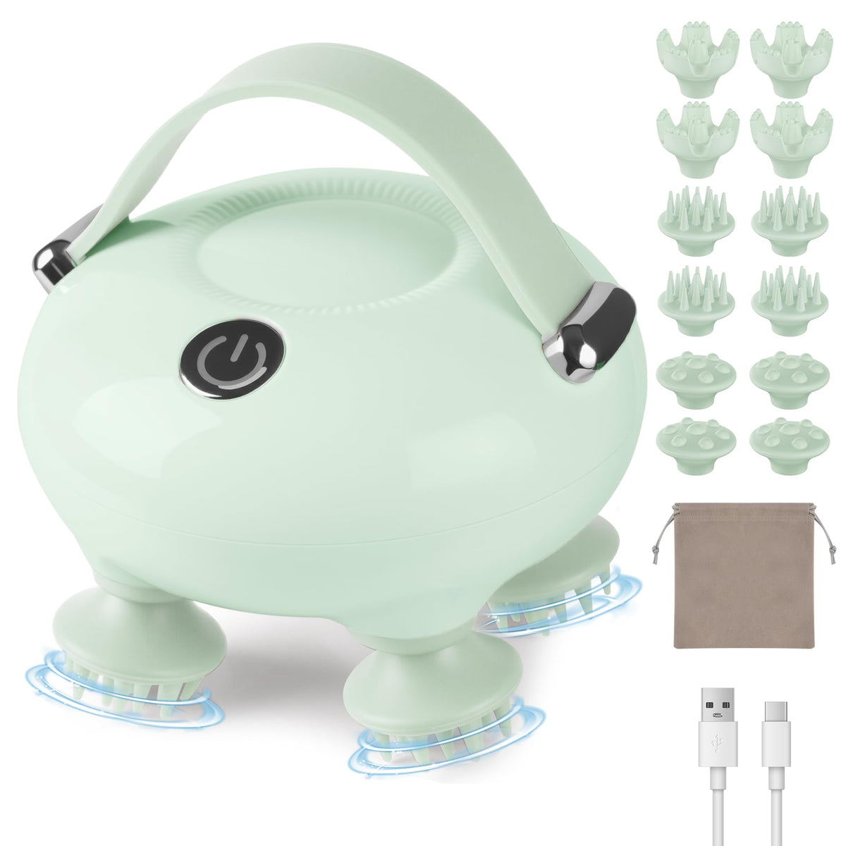 IOOKAN Scalp Massager, Electric Head Massage Scalp Stress Relax | IPX7 Waterproof, 3 Massage Modes Tangle-Free & 186 Massage Nodes, Head Neck Shoulder Pets Use, Gift for Dad Mom