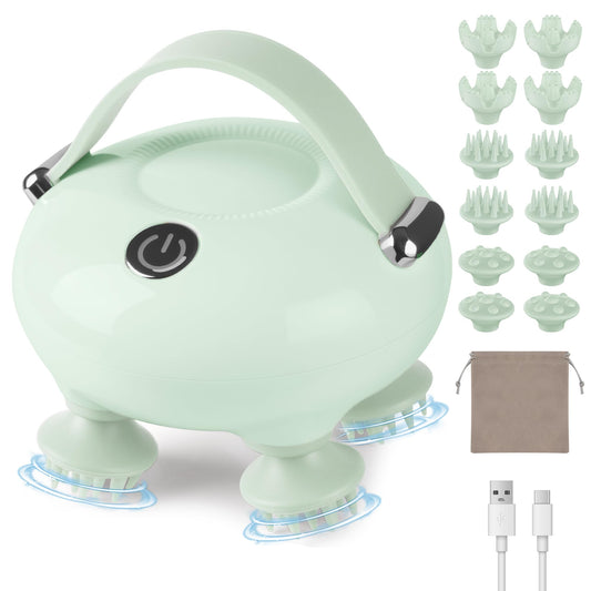 IOOKAN Scalp Massager, Electric Head Massage Scalp Stress Relax | IPX7 Waterproof, 3 Massage Modes Tangle-Free & 186 Massage Nodes, Head Neck Shoulder Pets Use, Gift for Dad Mom