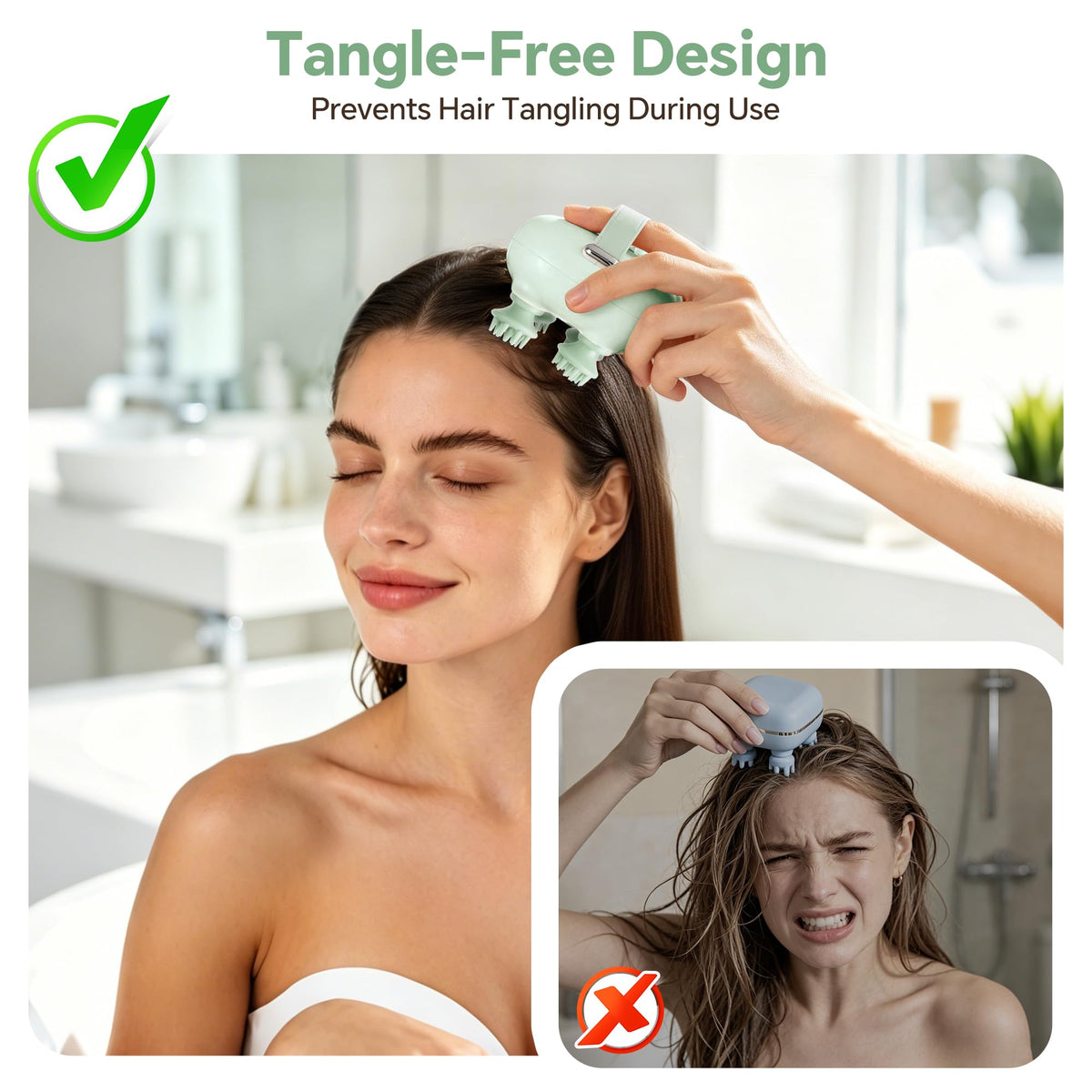 IOOKAN Scalp Massager, Electric Head Massage Scalp Stress Relax | IPX7 Waterproof, 3 Massage Modes Tangle-Free & 186 Massage Nodes, Head Neck Shoulder Pets Use, Gift for Dad Mom