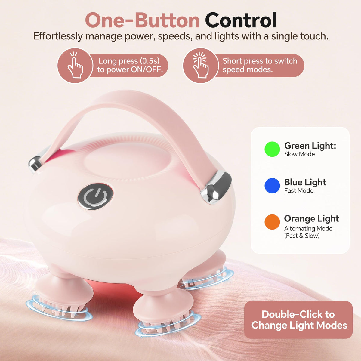 Electric Scalp Massager, Head Massager for Neck Body Stress Relax IP67 Waterproof, 12 Detachable Claws & 3 Modes Tangle-Free, One-touch Control, Gift for Men Women