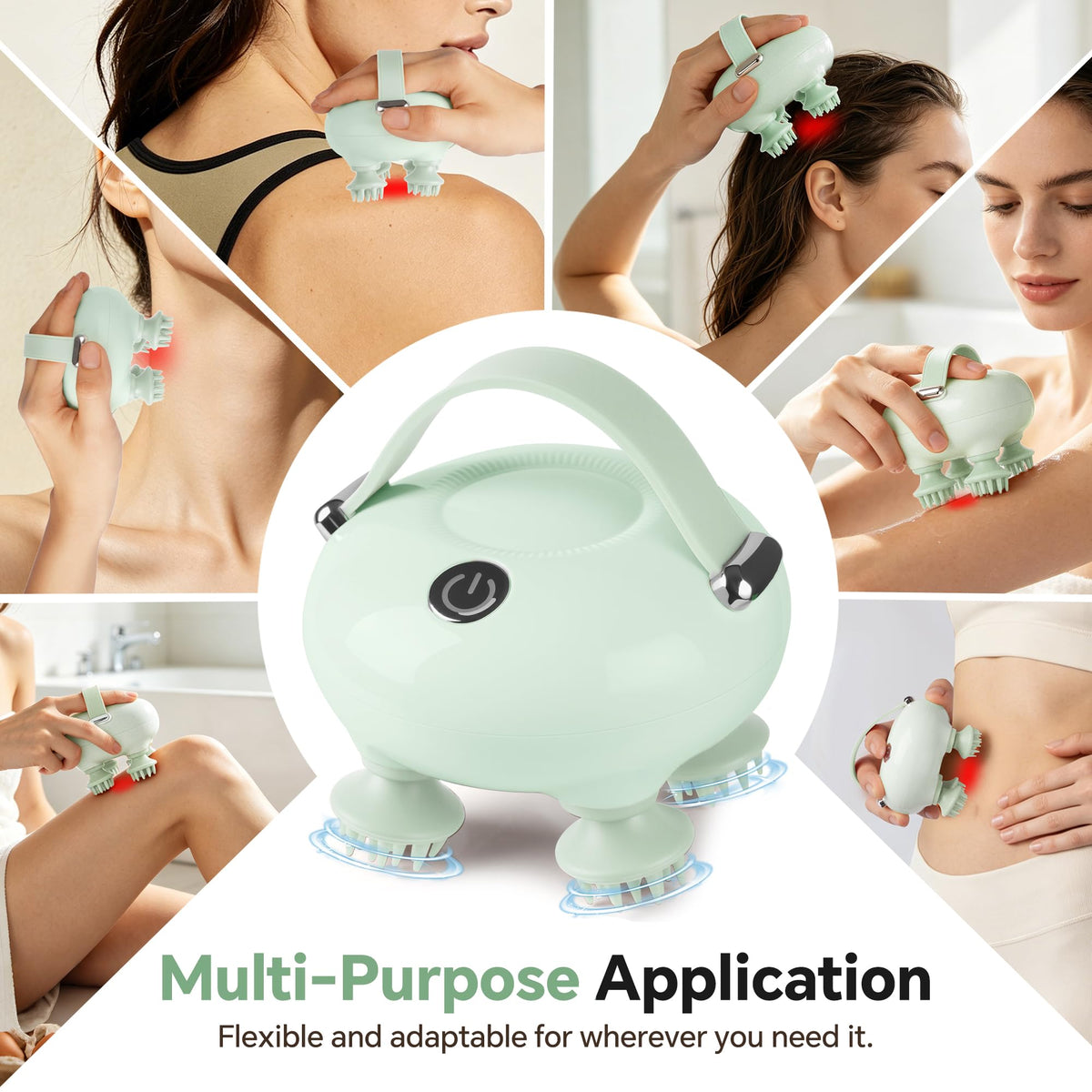 IOOKAN Scalp Massager, Electric Head Massage Scalp Stress Relax | IPX7 Waterproof, 3 Massage Modes Tangle-Free & 186 Massage Nodes, Head Neck Shoulder Pets Use, Gift for Dad Mom