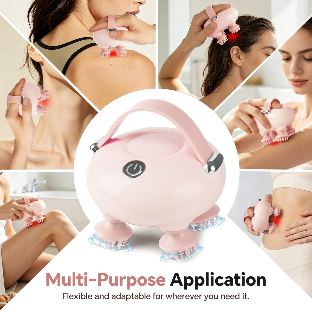 Electric Scalp Massager, Head Massager for Neck Body Stress Relax IP67 Waterproof, 12 Detachable Claws & 3 Modes Tangle-Free, One-touch Control, Gift for Men Women